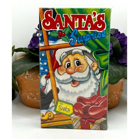 "Santa's Surprise" VHS Tape Sealed With Holiday Cartoons & Festive Fun - Picture 1 of 4